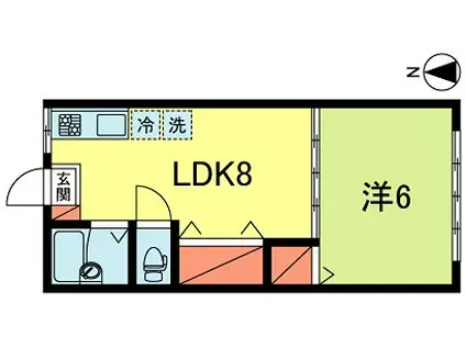 サンローズ(1LDK/2階)の間取り写真