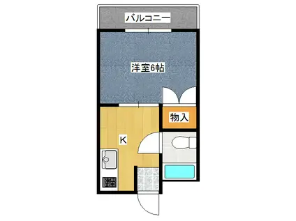 ハイツ加賀(1K/3階)の間取り写真