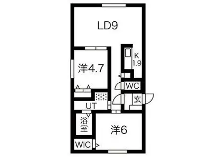 シュア・コート月寒(2LDK/1階)の間取り写真