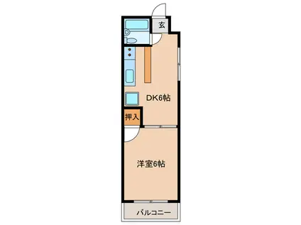 クレール東伊場(1DK/1階)の間取り写真