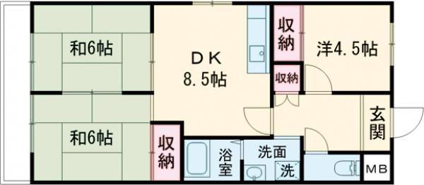 ハイツ81(3DK/3階)の間取り写真