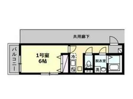 ベイルームSUNRISE KAWASAKI(1K/3階)の間取り写真