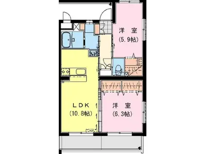 太田4丁目Fマンション(2LDK/1階)の間取り写真