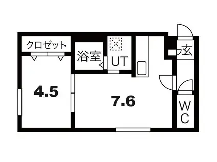 ラグジースペース栄通12(1DK/1階)の間取り写真
