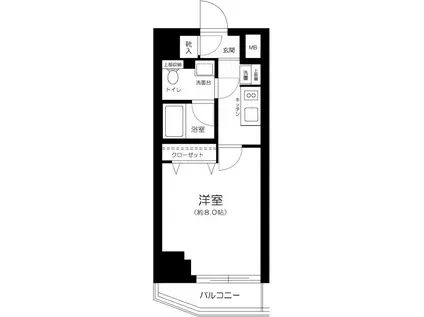 コンシェリア東京 AQUA VERT(1K/1階)の間取り写真