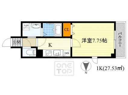 KSレジデンス江坂西(1K/3階)の間取り写真
