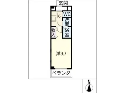 DAITETSU(1K/4階)の間取り写真