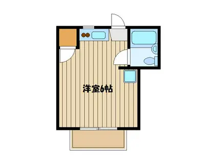 スカイヒルズ(ワンルーム/2階)の間取り写真