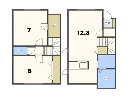 フレッサD(2LDK/1階)の間取り写真