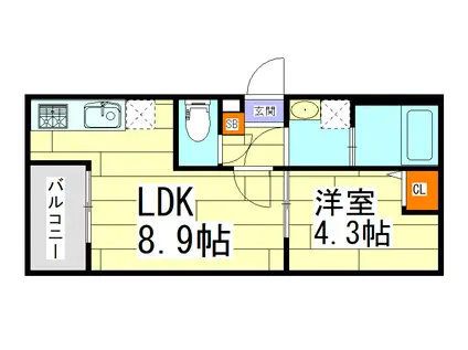 アークティカ小路(1LDK/2階)の間取り写真