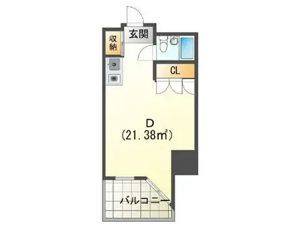 ふぁみーゆ御門町(ワンルーム/6階)の間取り写真