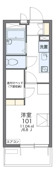 レオパレスエムズ柏 4階階 間取り