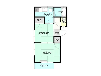 サンハイツとき(2K/2階)の間取り写真