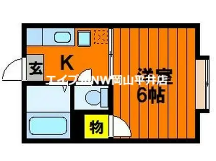 カーサ・ユベントス(1K/2階)の間取り写真