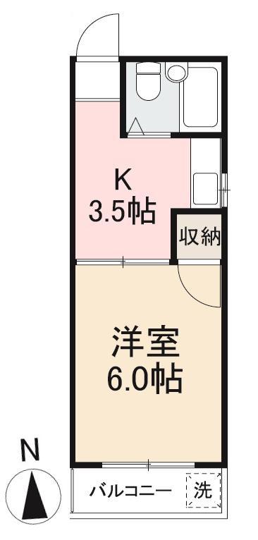 メゾンドつばき(1K/2階)の間取り写真