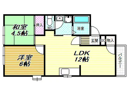 グリーンヒル小金台 E棟(2LDK/2階)の間取り写真