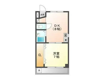 オーシャンズ(1DK/3階)の間取り写真