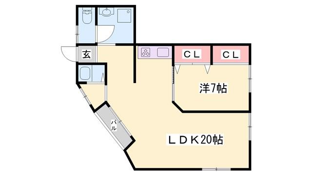コーポ西宮(1LDK/2階)の間取り写真