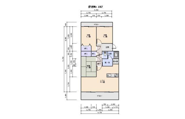 グランポルト別名(3LDK/2階)の間取り写真