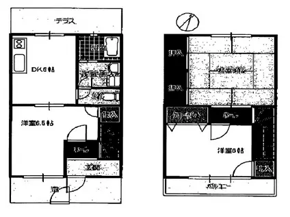 赤石パルメゾン(3DK/1階)の間取り写真