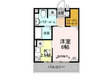 グランモア柳川 A(1K/1階)の間取り写真