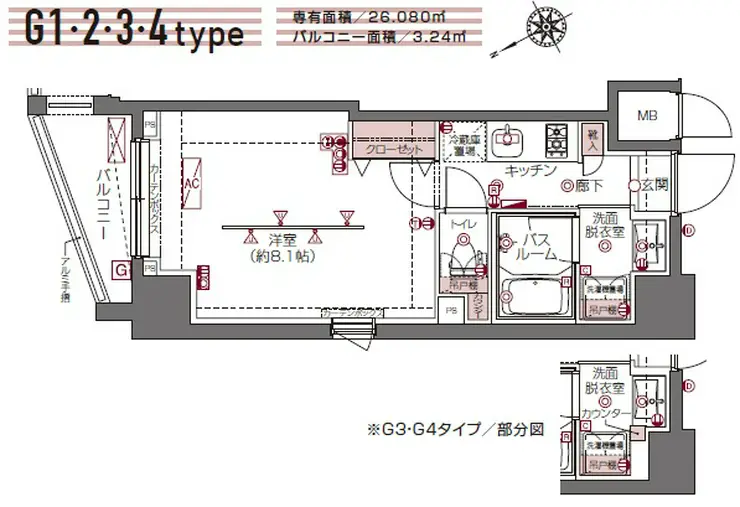ZOOM白金高輪 9階階 間取り