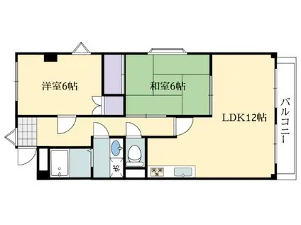 ヴィラパストラルI(2LDK/2階)の間取り写真