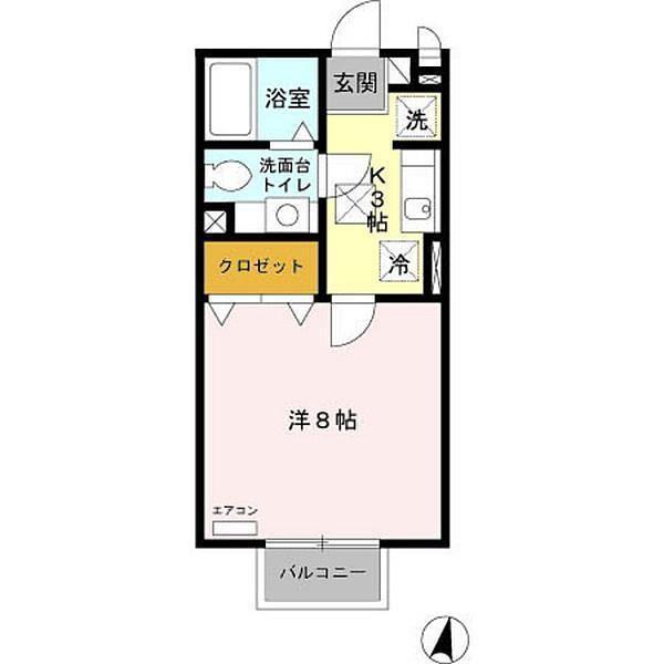 ドリームハイム(1K/1階)の間取り写真