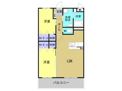 BERRYTS大在(2LDK/3階)の間取り写真