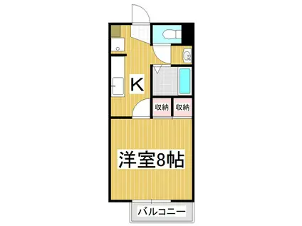 エスポワール東(1K/1階)の間取り写真