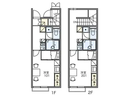 レオパレス丹荘 34244(1K/1階)の間取り写真