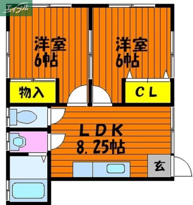 S・Sコーポ(2LDK/1階)の間取り写真
