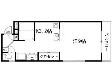 サンライフ鴨江(ワンルーム/1階)の間取り写真