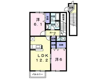 まっちゃハウスA(2LDK/2階)の間取り写真