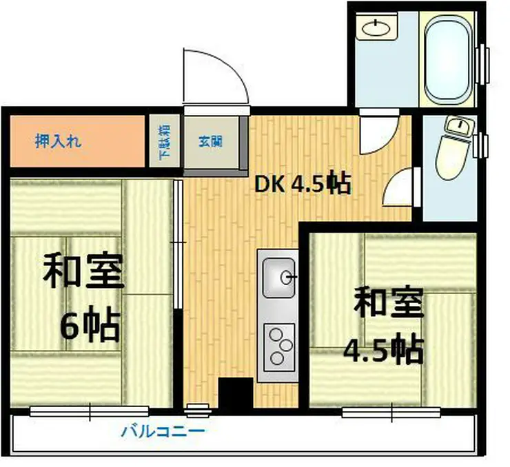 リライアンス湯立坂 2階階 間取り