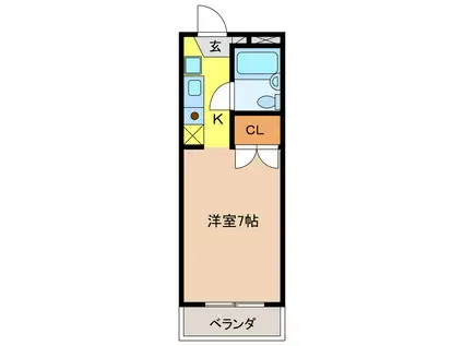 ピエ・タ・テール杉山(1K/2階)の間取り写真