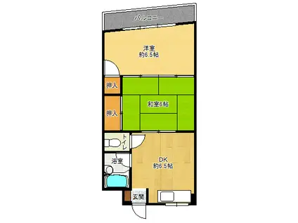 有馬スカイハイツ(2DK/3階)の間取り写真