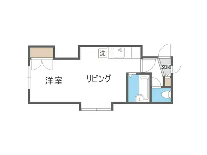 オークハイツ南郷(1DK/4階)の間取り写真