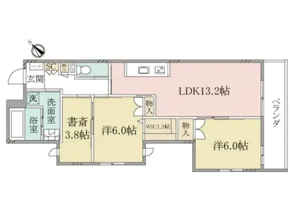 へーベルヴィレッジ横浜丸山台ヴィレッジ横浜丸山台(2SLDK/2階)の間取り写真