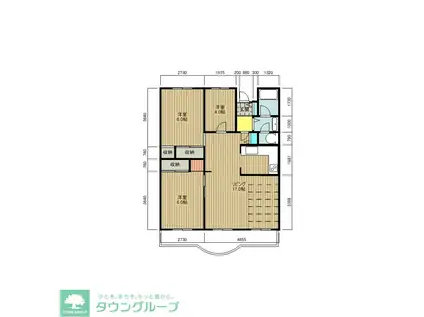 ドルフ・ヤマノウチ B(3LDK/3階)の間取り写真