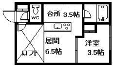 ロイヤルタウンE(1DK/1階)の間取り写真