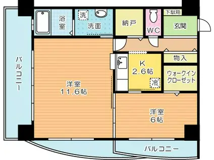 サンシャイン妙見表参道(2K/5階)の間取り写真
