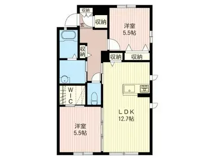 ファミール輝II(2LDK/2階)の間取り写真
