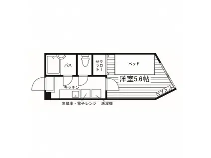 ハイムセラ黒髪(1K/2階)の間取り写真