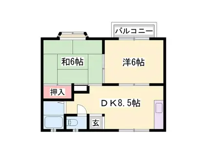 マノワールB(2DK/2階)の間取り写真