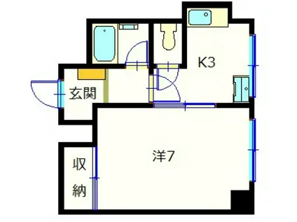 チサンマンション広島(1K/8階)の間取り写真