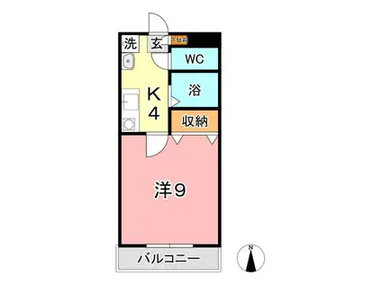 サンライズマンション(1K/1階)の間取り写真