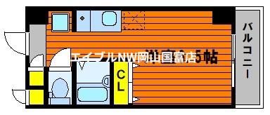 GV備岡(ワンルーム/6階)の間取り写真