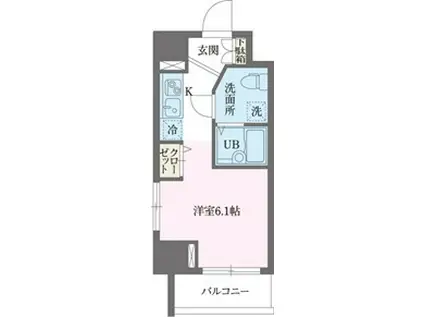 THEパームス新小岩(ワンルーム/11階)の間取り写真