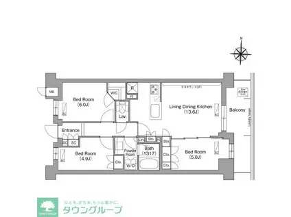 コンフォリア・リヴ八坂富士見(3LDK/2階)の間取り写真